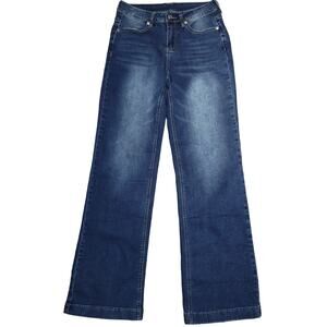 GRAPENT Women's Flare Jeans High Waisted Wide Leg Baggy Stretch Denim size 8